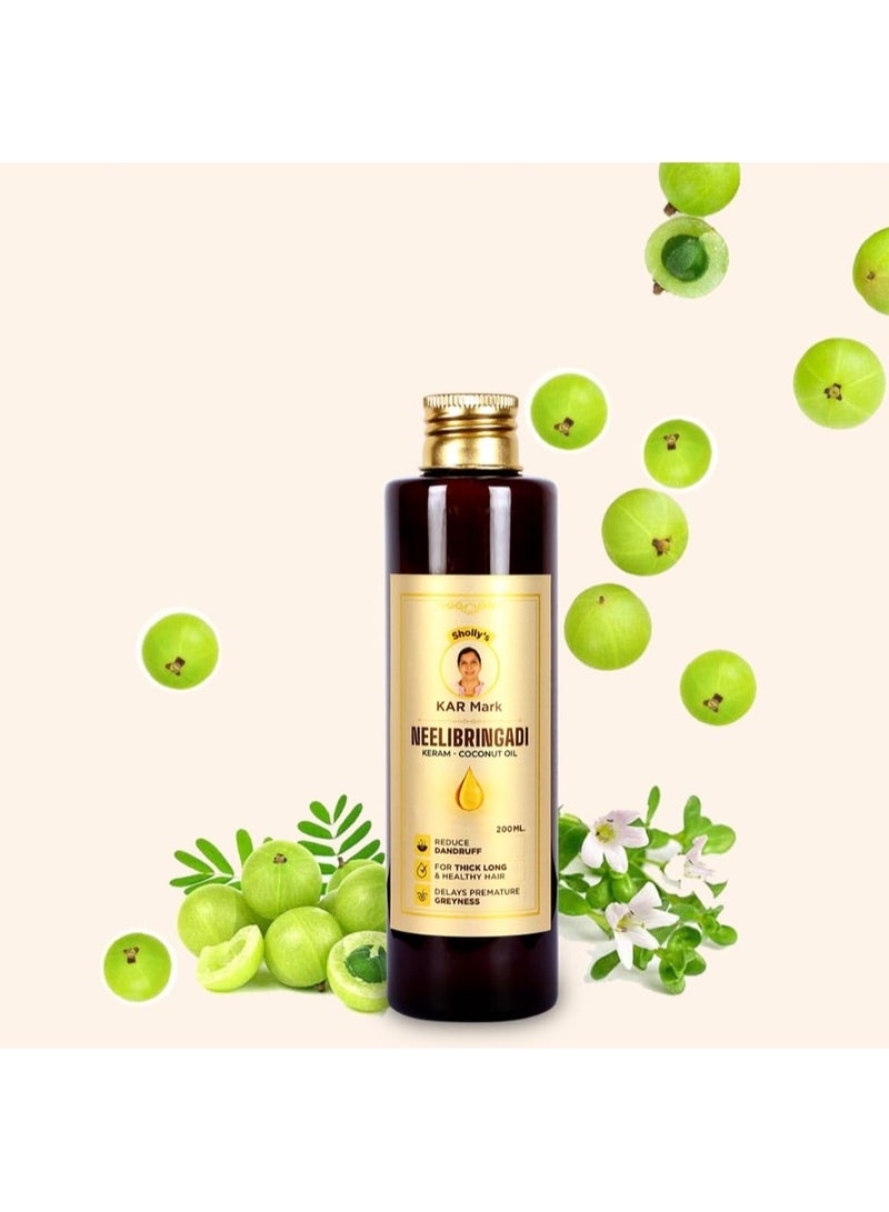 KAR MARK Neelibringadi Keram Coconut Hair Oil 200ml - Ayurvedic Formula with Neeli, Bhringaraj & Amla | Hair Growth, Hair Fall, Premature Greying Control & Dandruff Care - Image 1