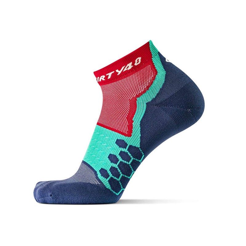 Thirty48 Performance Compression Low Cut Running Socks for Men and Women | More Compression Where Needed ([3 Pair] Red/Blue, XLarge - Women 11-13 // Men 12-14) - Image 3