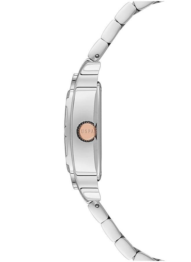U.S. Polo Assn. - U.S. Polo Assn. Stile Ladies' 28x34mm Watch with White Mother-of-Pearl Dial, Diamond Accents & Two-Tone Rose Gold/Silver Stainless Steel Band - USPA2100-05, Effortless Sophistication - Image 1