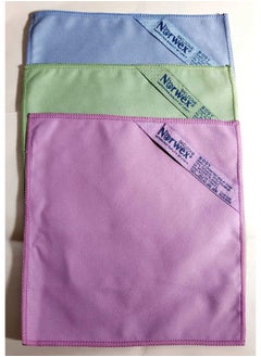 Norwex Norwex Suede Mke-up Remover Face Cloth Set),blue, purple and green (Pack of 3) 