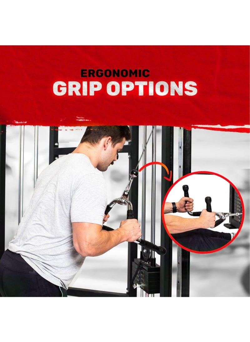 Sky Land - Multi Exercise Bar Cable Attachment | Lat pull-down Bar Cable Machine Attachments Tricep Press Down Bar | Revolving Straight Curl Pulldown Bar with Rotating & Rubber Handle Grips - Image 1