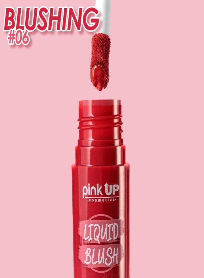 PINK UP | Liquid Blush | Long-Lasting Liquid Blush | Non-Greasy | Highly Pigmented | Suitable for All Skin Types | Matte Colors | Subtle Shimmer Highlights | Shade: Blushing| 6ml | Model PKLB06 - Image 3