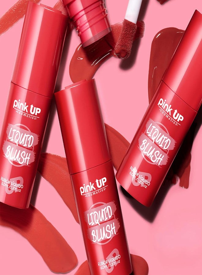 PINK UP | Liquid Blush | Long-Lasting Liquid Blush | Non-Greasy | Highly Pigmented | Suitable for All Skin Types | Matte Colors | Subtle Shimmer Highlights | Shade: Blushing| 6ml | Model PKLB06 - Image 5