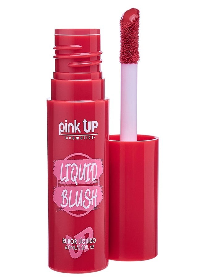 PINK UP | Liquid Blush | Long-Lasting Liquid Blush | Non-Greasy | Highly Pigmented | Suitable for All Skin Types | Matte Colors | Subtle Shimmer Highlights | Shade: Blushing| 6ml | Model PKLB06 - Image 2