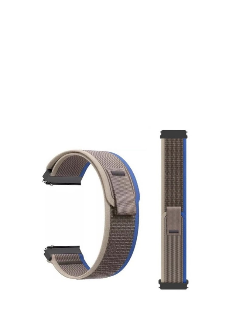 22mm Trail Loop Nylon Bands Compatible With Huawei GT2 Pro - GT2 46mm - GT2E Adjustable Woven Nylon Braided Sport Gray Blue - Image 2