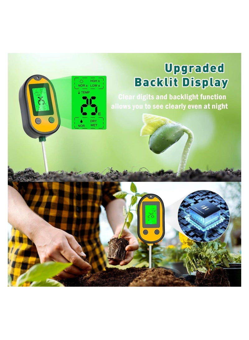 Generic Soil Ph Tester, Soil Moisture Meter, 5-in-1 Soil Test Kit, Plant Moisture Meter for Soil Moisture/pH/Light/Temperature for Lawn Care Flower, Garden, Potted Plants, Soil Tester for Garden Lawn Farm  - Image 4