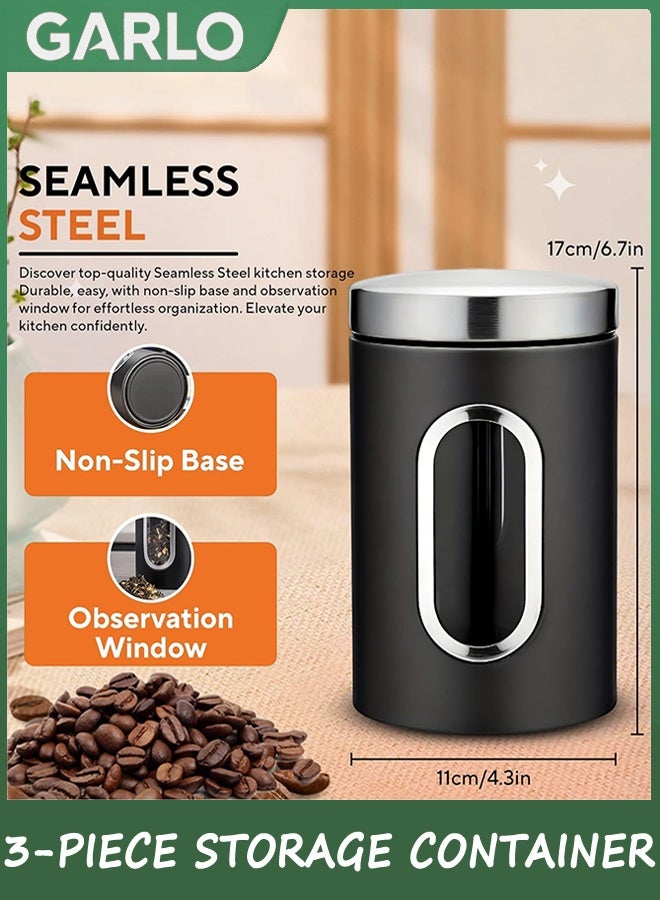 Garlo Tea Coffee and Sugar Canisters Set,Kitchen Organizers and Food Storage,Transparent Window Containers for Kitchen Food,Storage Container for Sugar,Coffee Beans,Tea,Candy,Cereal,Spices  - Image 4