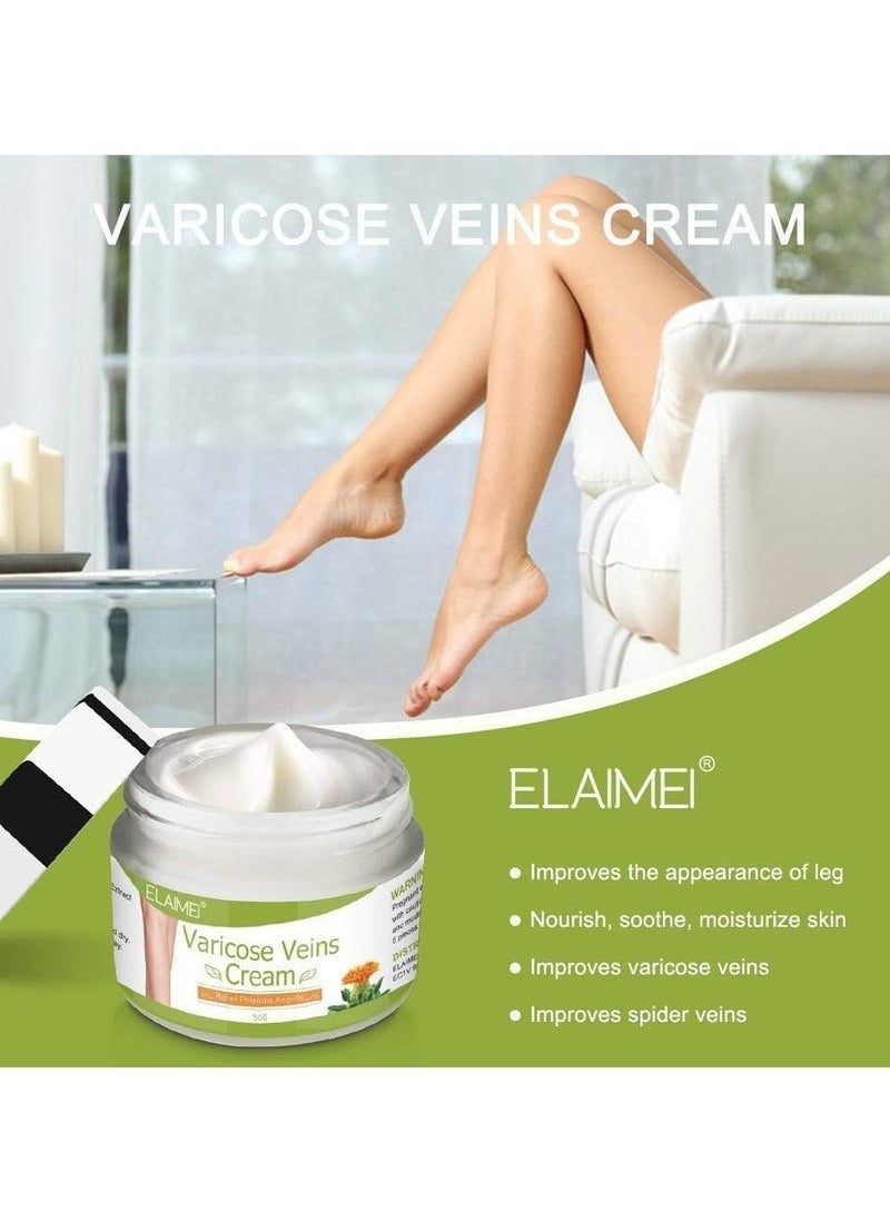 Elaimei Varicose Veins Treatment Cream 50G Spider Vein Cream Relief Tired and Heavy Legs Strengthen Capillary Health Improve The Apperance of Legs  - Image 2