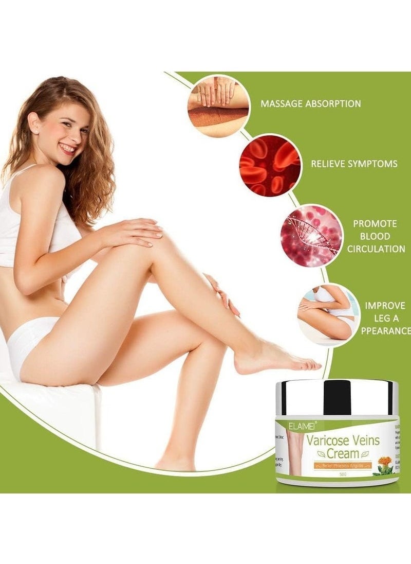 Elaimei Varicose Veins Treatment Cream 50G Spider Vein Cream Relief Tired and Heavy Legs Strengthen Capillary Health Improve The Apperance of Legs  - Image 4