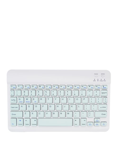 Wireless Bluetooth Rechargeable Keyboard, Multi-Device Universal Bluetooth Keyboard, Portable Keyboard, Suitable for iOS Android, Windows iPad, Tablets MacBook (Light Blue)