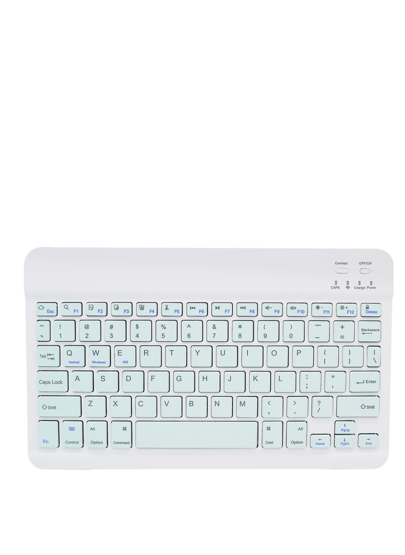 GULFLINK - Wireless Bluetooth Rechargeable Keyboard, Multi-Device Universal Bluetooth Keyboard, Portable Keyboard, Suitable for iOS Android, Windows iPad, Tablets MacBook (Light Blue) - Image 1
