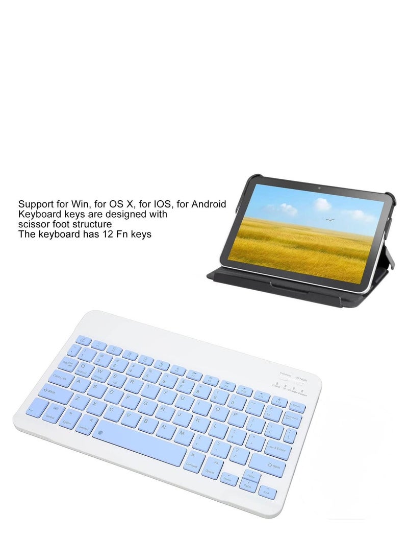GULFLINK - Wireless Bluetooth Rechargeable Keyboard, Multi-Device Universal Bluetooth Keyboard, Portable Keyboard, Suitable for iOS Android, Windows iPad, Tablets MacBook (Light Blue) - Image 1