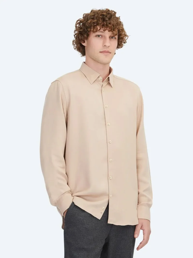 Kip Salmon Regular Fit Weaving Casual Shirt