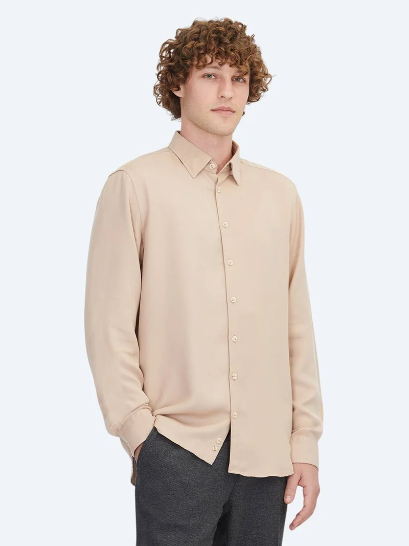 Kip Salmon Regular Fit Weaving Casual Shirt