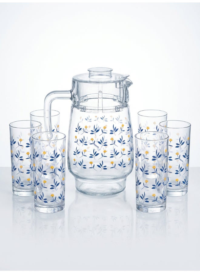 Luminarc Brisene Amsterdam 7 Piece Drink Set includes 1.8L Jug, 6 x 270ml Tivoli Glass Tumblers, Made of Annealed High Quality & Durable Glass - Image 1