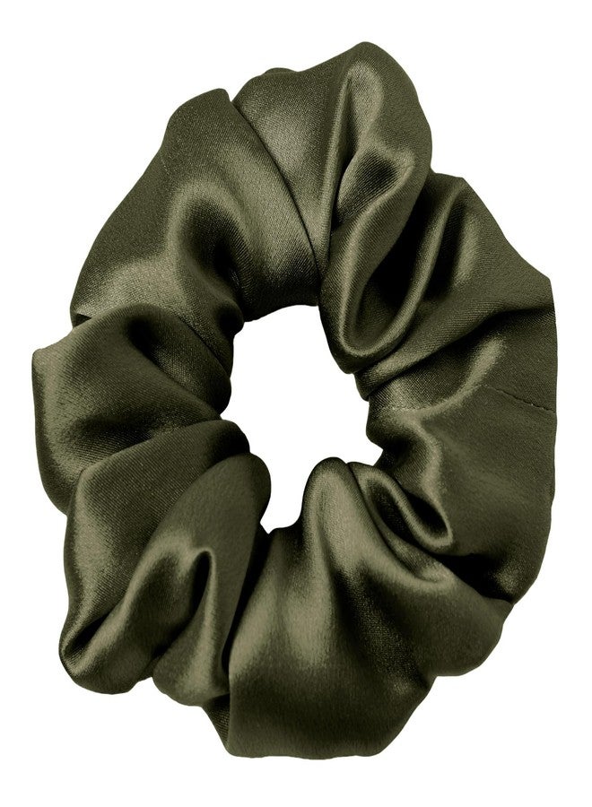 LILYSILK Silk Hair Scrunchies/Ties for Frizz & Breakage Prevention, 100% Mulberry, No Damage, Elastic ponytail Holders, 1Pc, Olive Green - Image 1