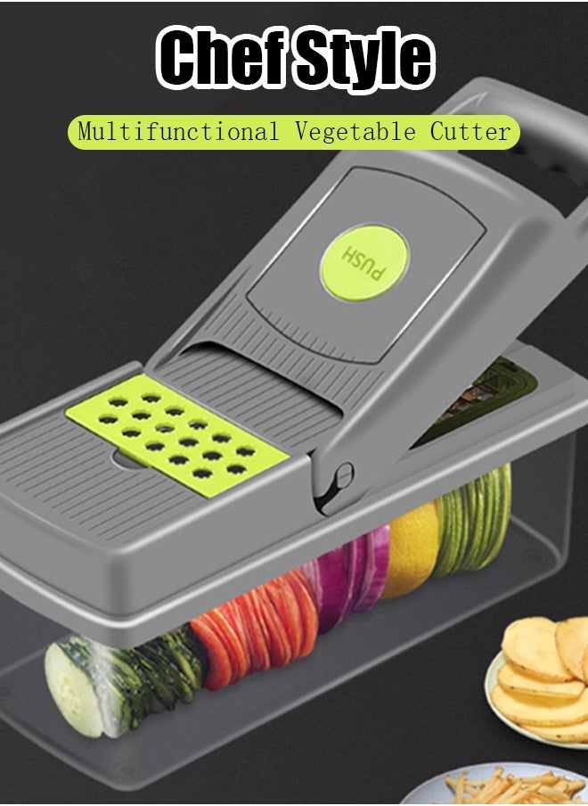 Multifunctional16-in-1   Vegetable Chopper French Fry Chopper Kitchen Utensils Vegetable Chopper Multifunctional Dicer Shredder Shredder Slicer