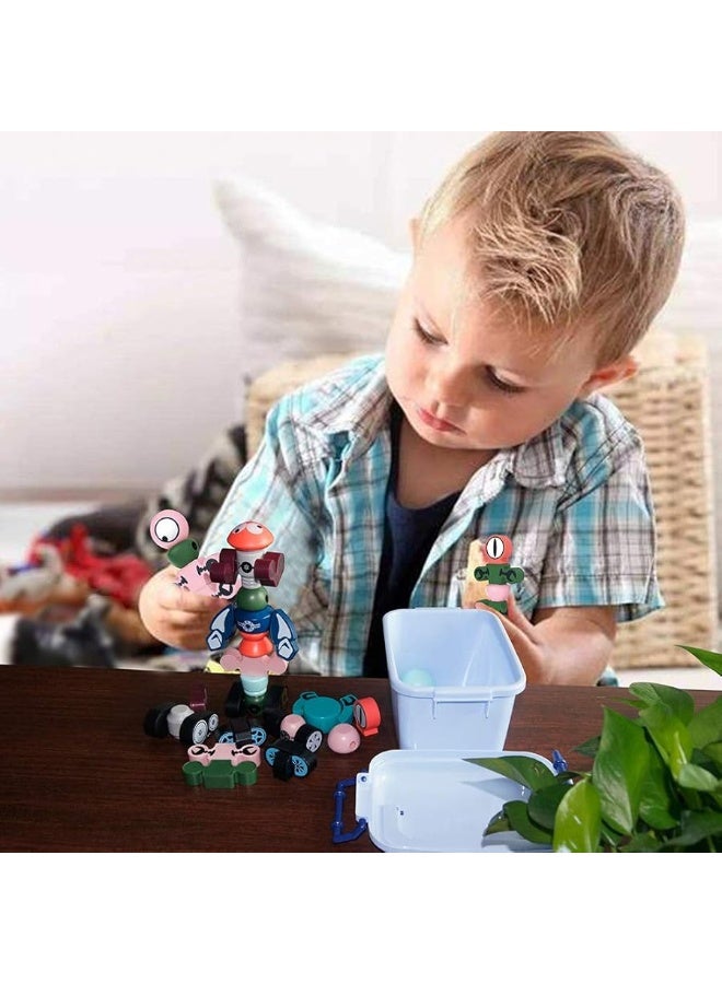 Gifts2U Gifts2U Magnetic Robots, 35PCS Magnetic Blocks Set for Kids with Storage Box, Stacking Robots Toy STEM Educational Playset for Boys and Girls Ages 3-6 Style A - Image 1