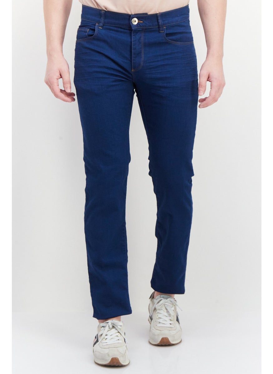 TRUSSARDI JEANS - جينز رجالي بقياس منتظم قابل للتمدد، بلون أزرق كحلي - Image 1