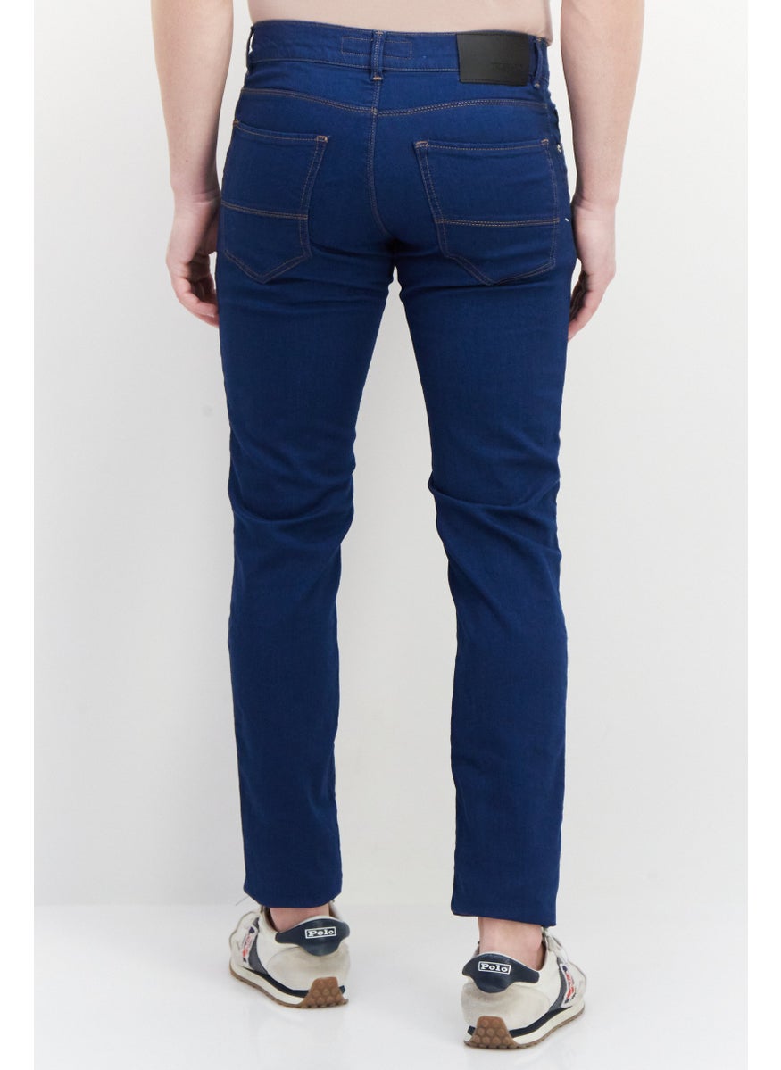 TRUSSARDI JEANS - جينز رجالي بقياس منتظم قابل للتمدد، بلون أزرق كحلي - Image 1
