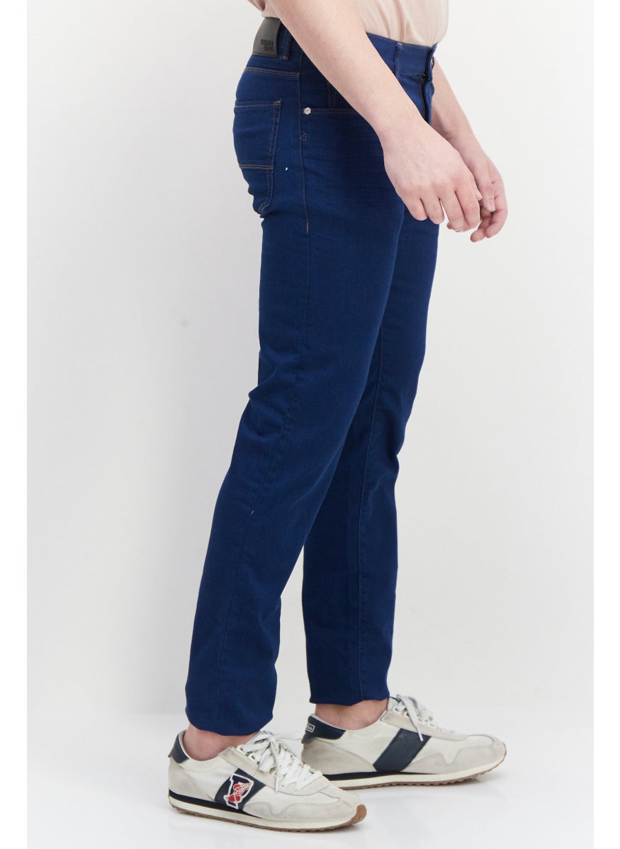 TRUSSARDI JEANS - جينز رجالي بقياس منتظم قابل للتمدد، بلون أزرق كحلي - Image 1