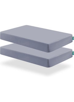 Biloban Biloban Crib Fitted Sheets for Standard Crib Mattress, 2 Pack Ultra Soft Baby Sheets for Crib, Machine Washable, Microfiber, Grey  - Image 1