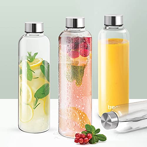 Treo by Milton Clarion Borosilicate Glass Fridge Water Bottle with Leak-Proof Airtight Stainless Steel Lid, 760 ml, Transparent for Hotel, Travel, Office, Home - Image 5
