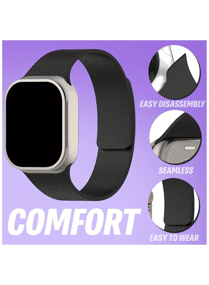 Magnetic Silicone Strap for Apple Watch 10/9/8/7/6/5/4/3 (42/44/45/46/49mm) - Breathable Unisex Sports Band for Spring/Summer | Couple Matching Design  - Image 4
