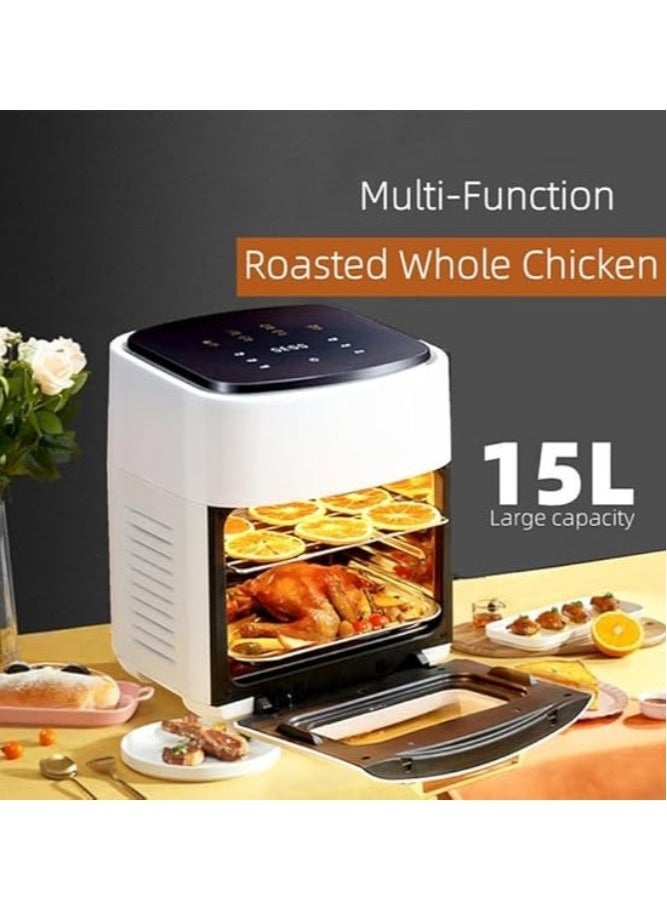 فرن قلاية هوائية متعدد الوظائف سعة 15 لترًا | طباخ كهربائي خالٍ من الزيت لطهي صحي وسهل  - Image 1