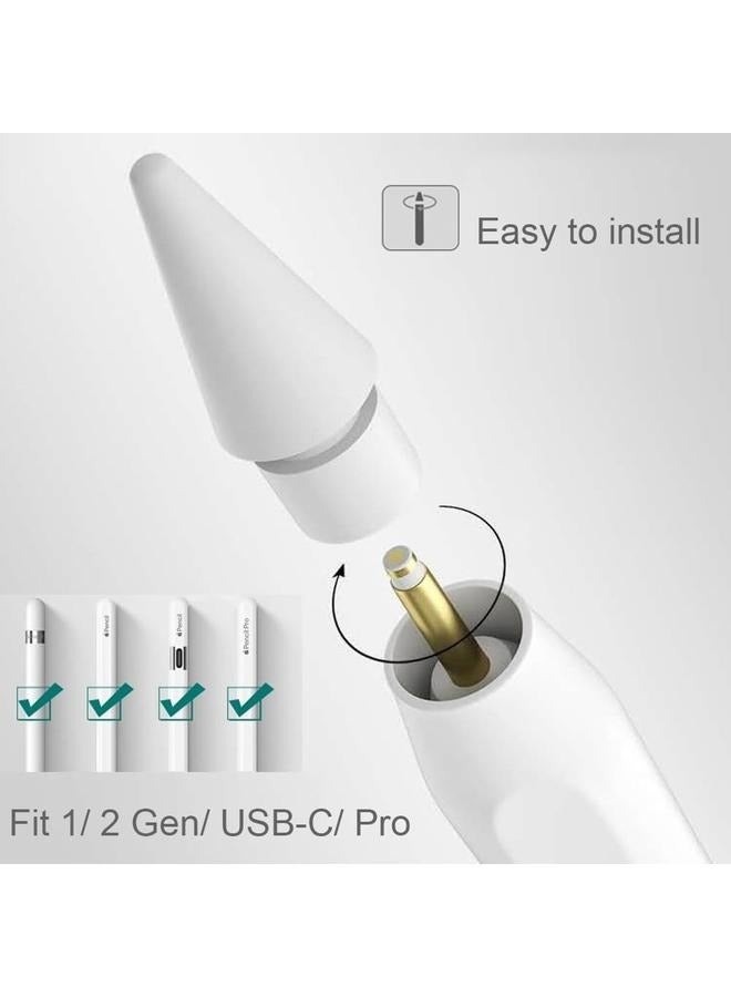 4-Piece Replacement Nib Set For Apple Stylus Pen White，Replacement Tips for Apple Pencil 1st Gen & 2nd Gen, Pen Nibs Pencil - Image 2
