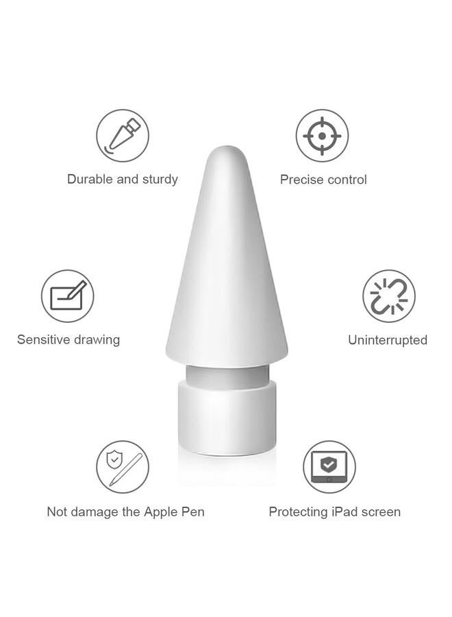 4-Piece Replacement Nib Set For Apple Stylus Pen White，Replacement Tips for Apple Pencil 1st Gen & 2nd Gen, Pen Nibs Pencil - Image 4