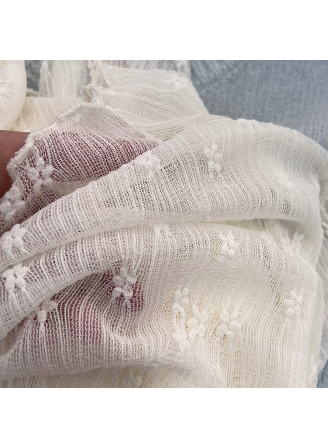 PLANDOO Gentle Off-White Lace-Trimmed Semi-High Collar Mesh Lace Base Shirt For Women, Solid Color Thin Layered Sweater Inner Wear Gauze Top - Image 4