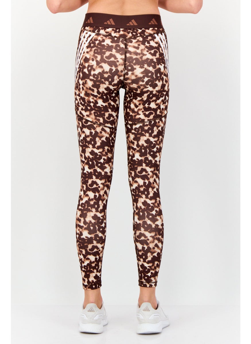 Adidas Women Tight Fit Training Hyglm Leggings, Brown  - Image 3