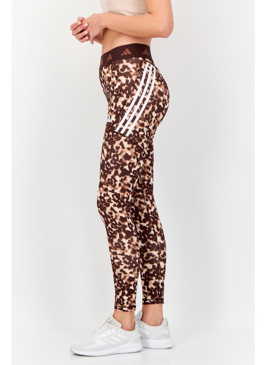 Adidas Women Tight Fit Training Hyglm Leggings, Brown  - Image 2