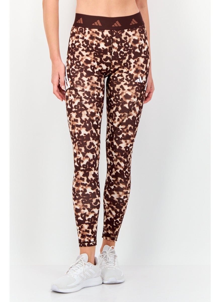 Adidas Women Tight Fit Training Hyglm Leggings, Brown  - Image 1