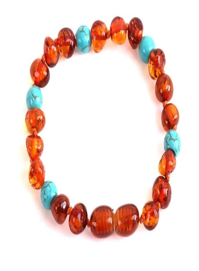 Amber-Touch Baltic Amber Bracelet (Unisex) - Genuine Baltic Amber Beads (5.5 in.) (Turquoise) - Image 4