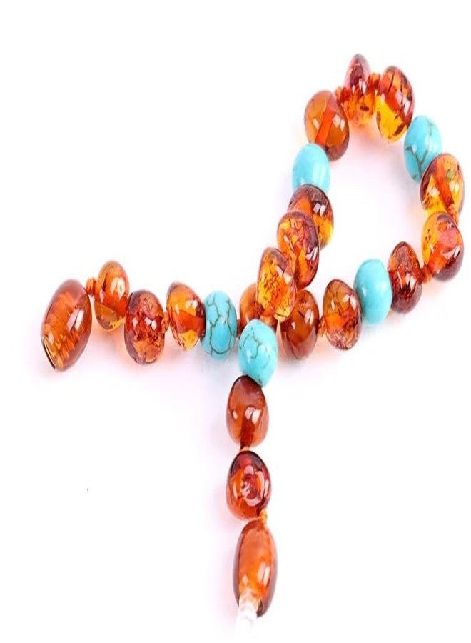Amber-Touch Baltic Amber Bracelet (Unisex) - Genuine Baltic Amber Beads (5.5 in.) (Turquoise) - Image 3
