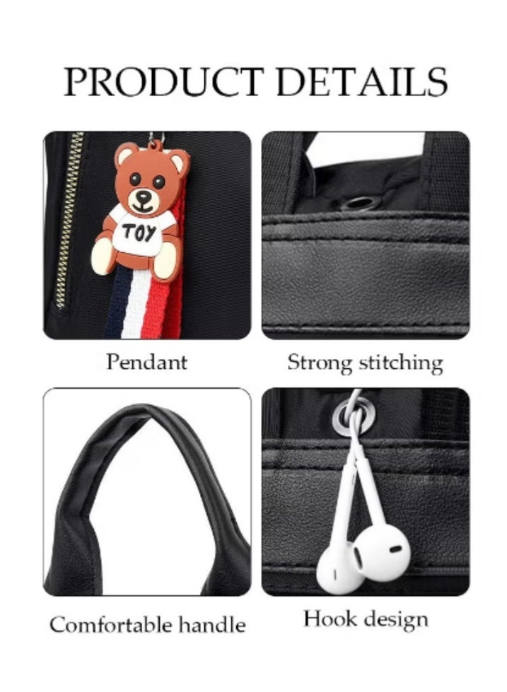 DUNISO New Women’s Mini Backpack | Bear Charm, Cute and Stylish - Image 3