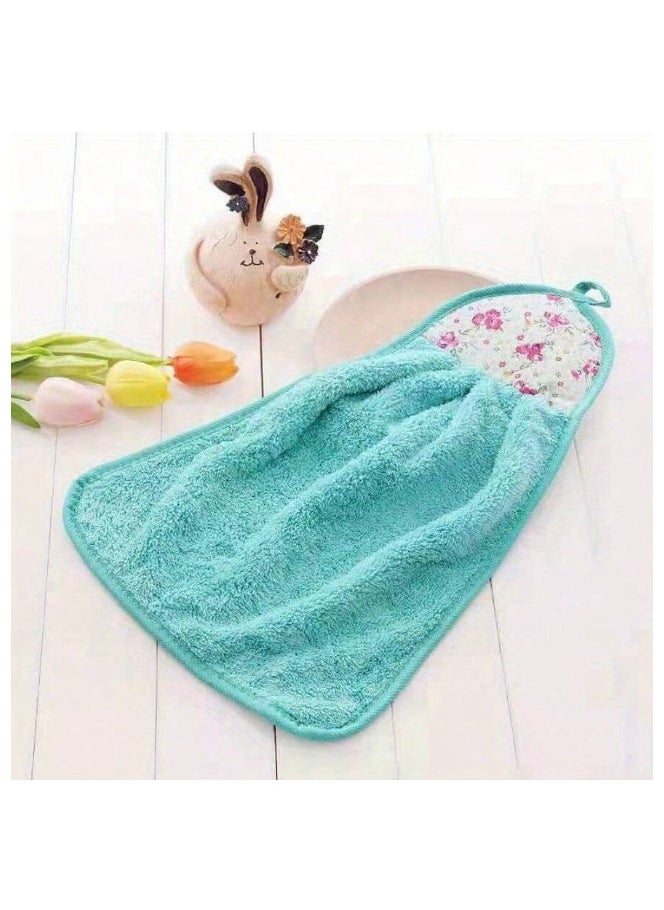 Generic - Multi-purpose hanging towels made of a blend of cotton and soft microfiber for use in the kitchen and bathroom, 3 colorful pieces - Image 1