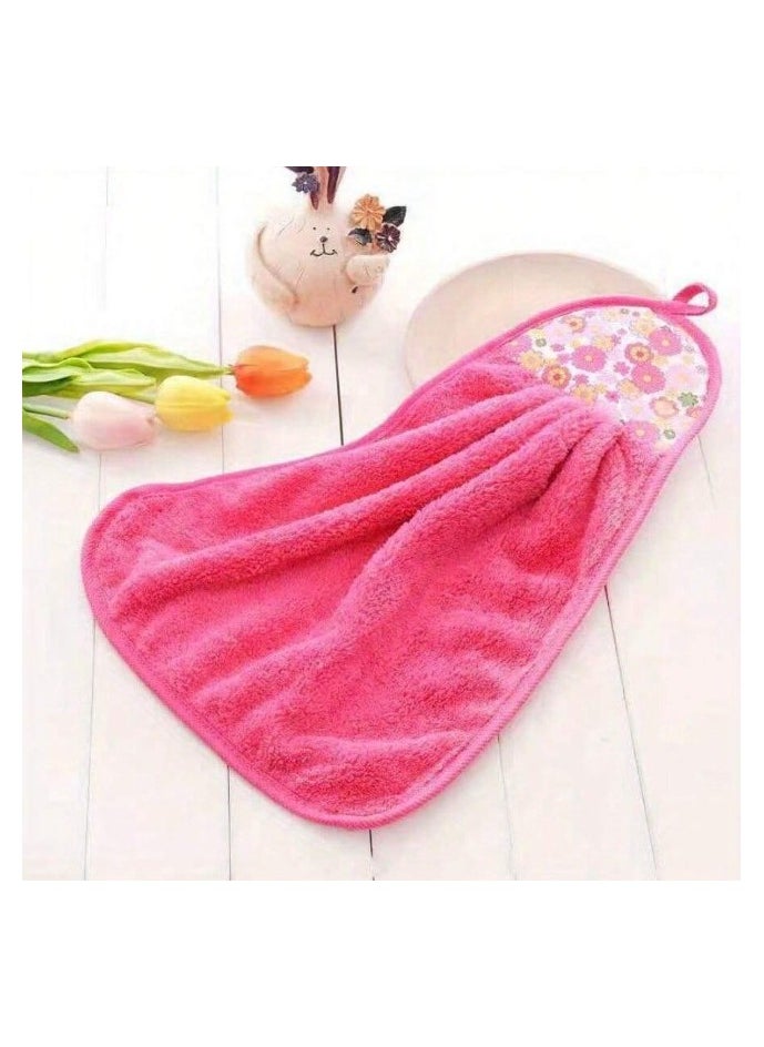 Generic - Multi-purpose hanging towels made of a blend of cotton and soft microfiber for use in the kitchen and bathroom, 3 colorful pieces - Image 1
