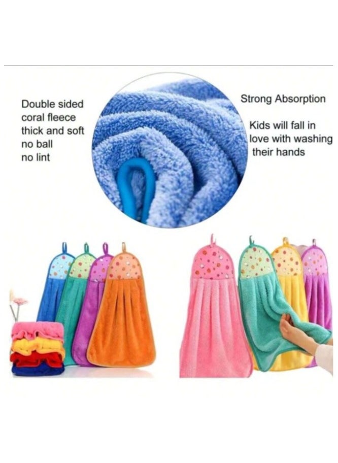 Generic - Multi-purpose hanging towels made of a blend of cotton and soft microfiber for use in the kitchen and bathroom, 3 colorful pieces - Image 1