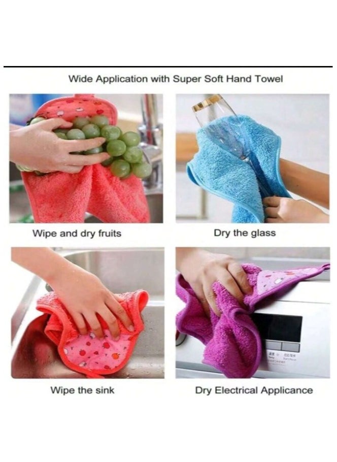 Generic - Multi-purpose hanging towels made of a blend of cotton and soft microfiber for use in the kitchen and bathroom, 3 colorful pieces - Image 1