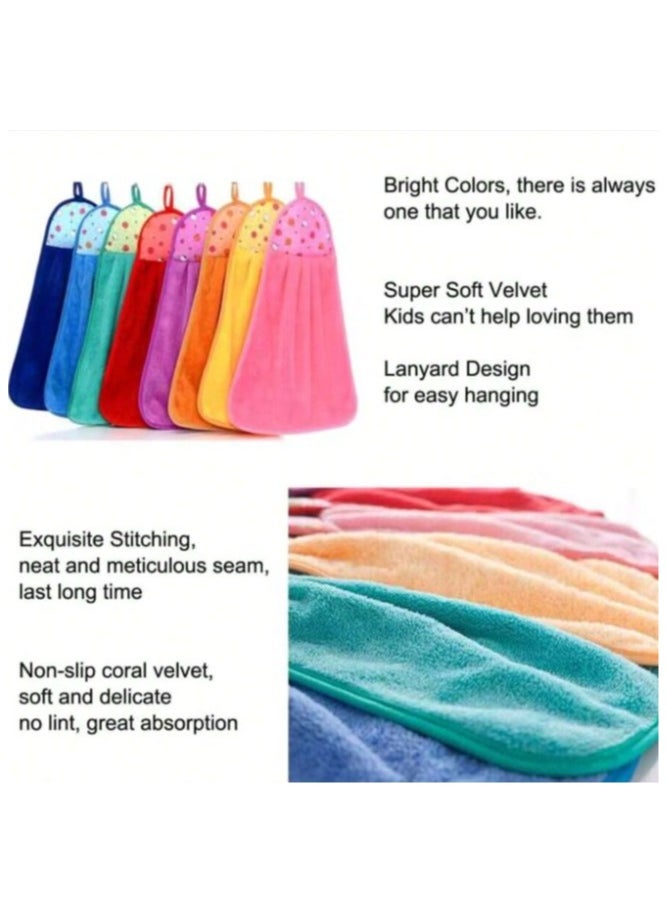 Generic - Multi-purpose hanging towels made of a blend of cotton and soft microfiber for use in the kitchen and bathroom, 3 colorful pieces - Image 1