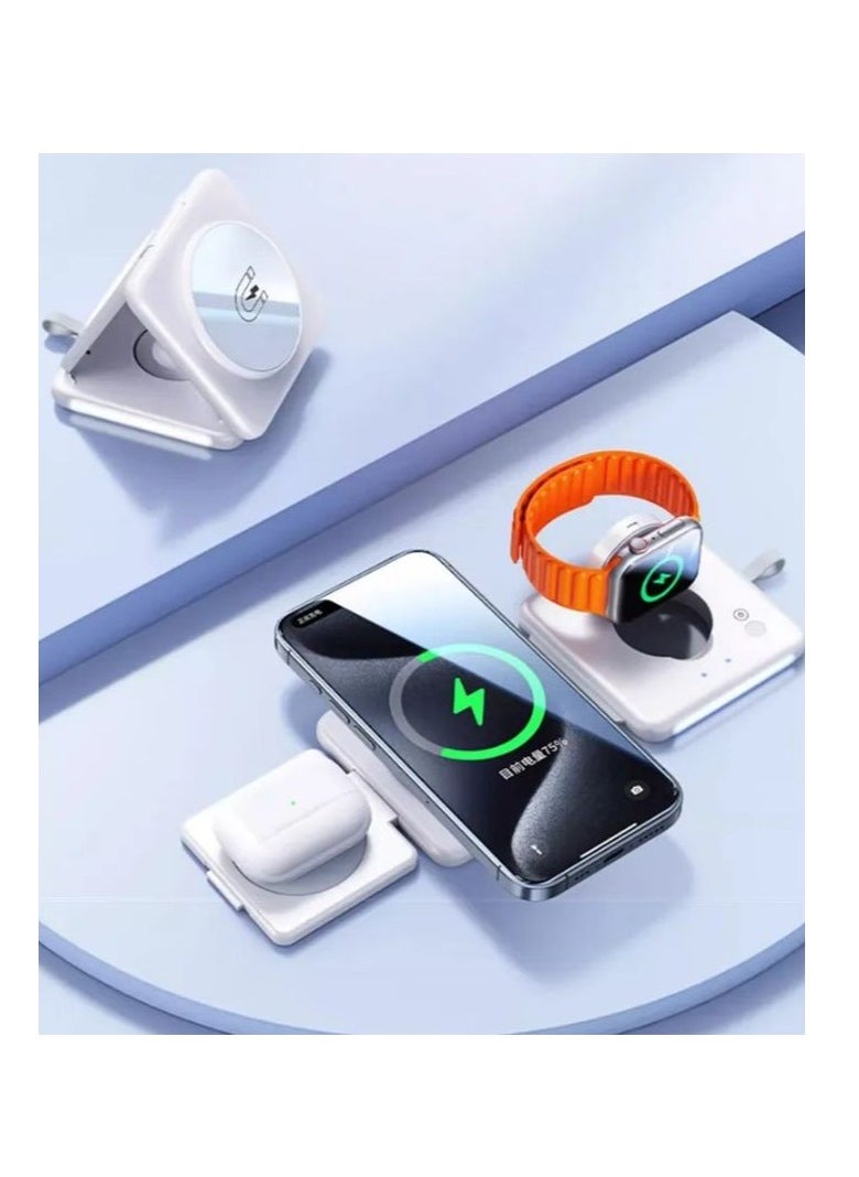 REMAX Remax RP-W87 4-in-1 Holder/ Magnetic Wireless Charger/Night Lamp White  - Image 2