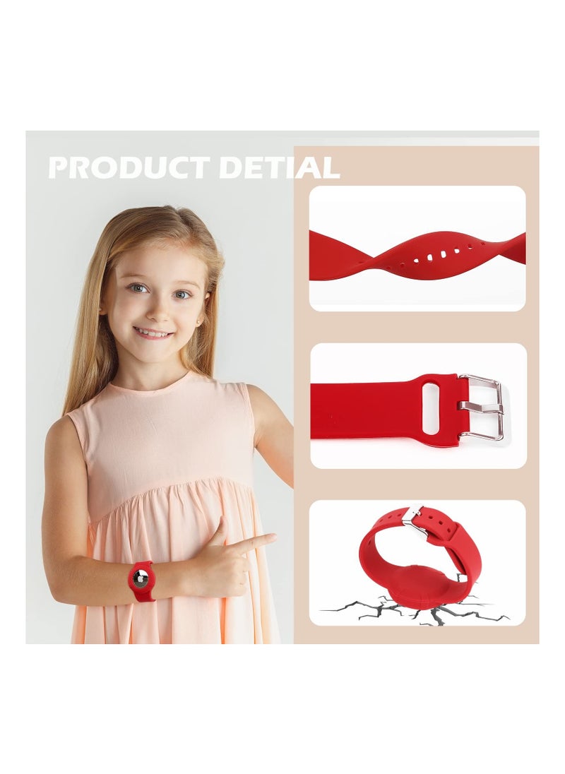 SYOSI - 2 Pcs Airtag Wristbands for Kids Soft Silicone Bracelet Lightweight Waterproof Band Compatible with Apple Watch Children and Toddler - Image 1