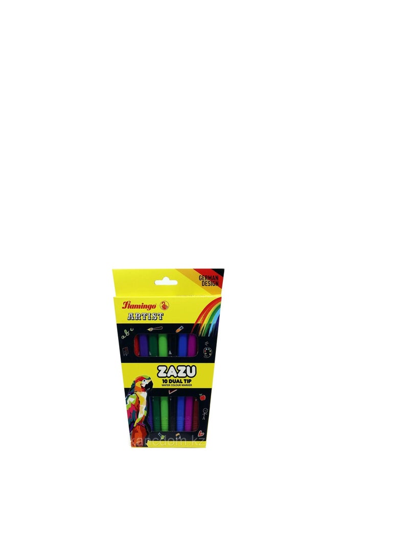 Flamingo ARTIST ZAZU 10 DUAL TIP WATER COLOUR MARKER