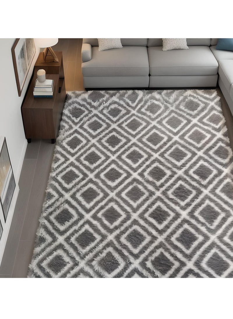 كي واي دي سجاد ناعم سجاد زغبي سجاد لغرفة المعيشة غرفة النوم ديكور منزلي سجادة غير منزلقة قابلة للغسيل زخرفة منزلية سجادة 100x160 سم - Image 2