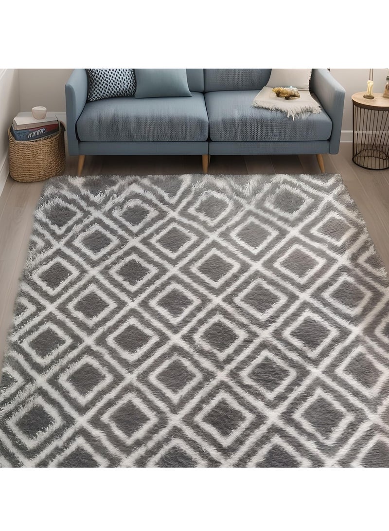 كي واي دي سجاد ناعم سجاد زغبي سجاد لغرفة المعيشة غرفة النوم ديكور منزلي سجادة غير منزلقة قابلة للغسيل زخرفة منزلية سجادة 100x160 سم - Image 3