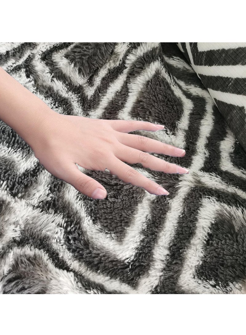 كي واي دي سجاد ناعم سجاد زغبي سجاد لغرفة المعيشة غرفة النوم ديكور منزلي سجادة غير منزلقة قابلة للغسيل زخرفة منزلية سجادة 100x160 سم - Image 4