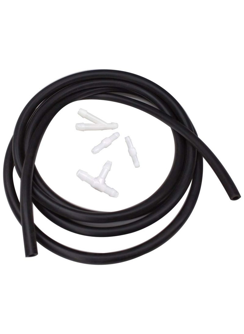 BUENNUS Car Windshield Washer Hose Connector Kits,2 Meters (6.5ft) in Length Universal Washer Fluid Hose Washer Tube Replacement Windshield Jet Spray Wiper Nozzle Connect to Water Pump with 4pcs Connectors  - Image 1